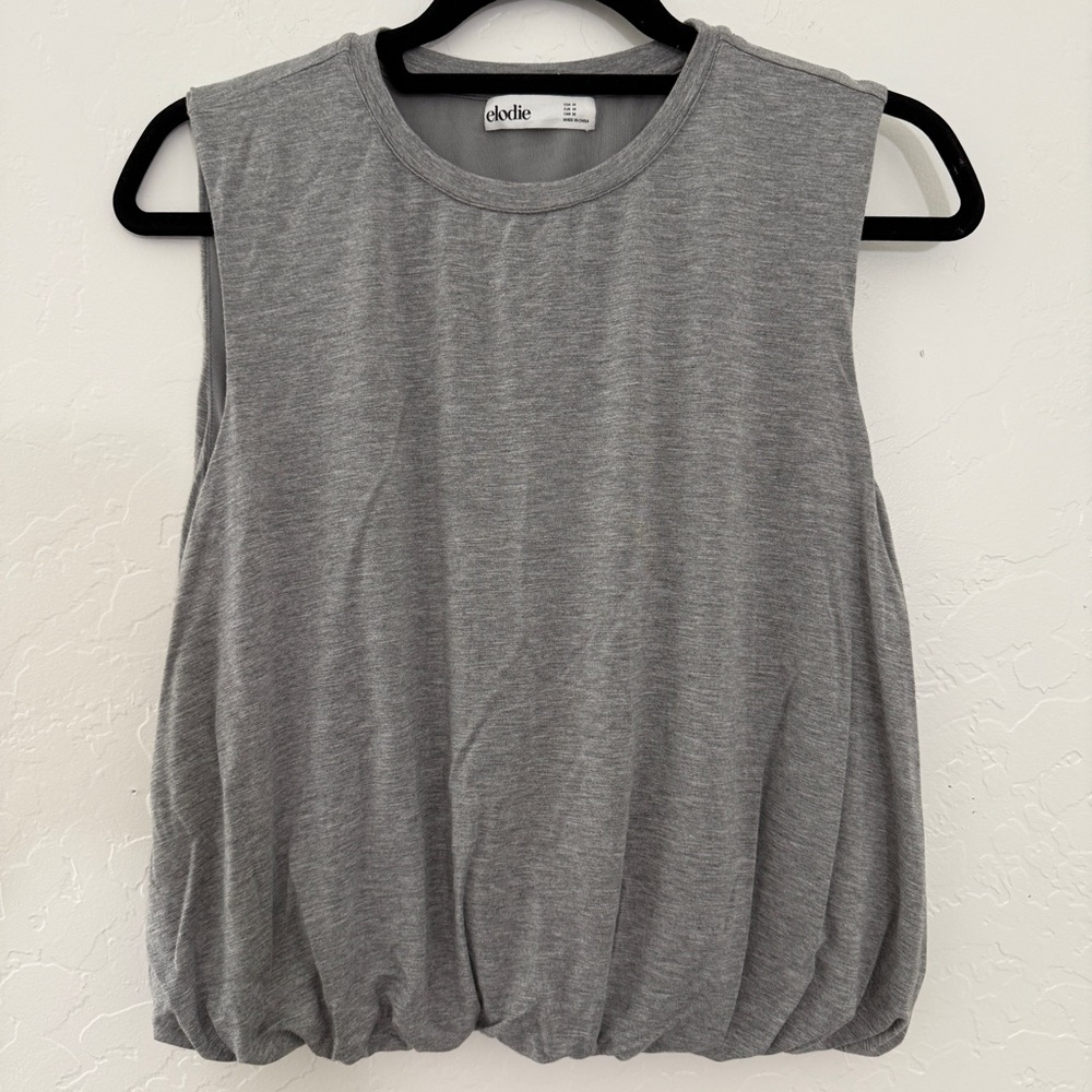 Elodie Grey Sleeveless Bubble Hem Top – Size M – Never Worn